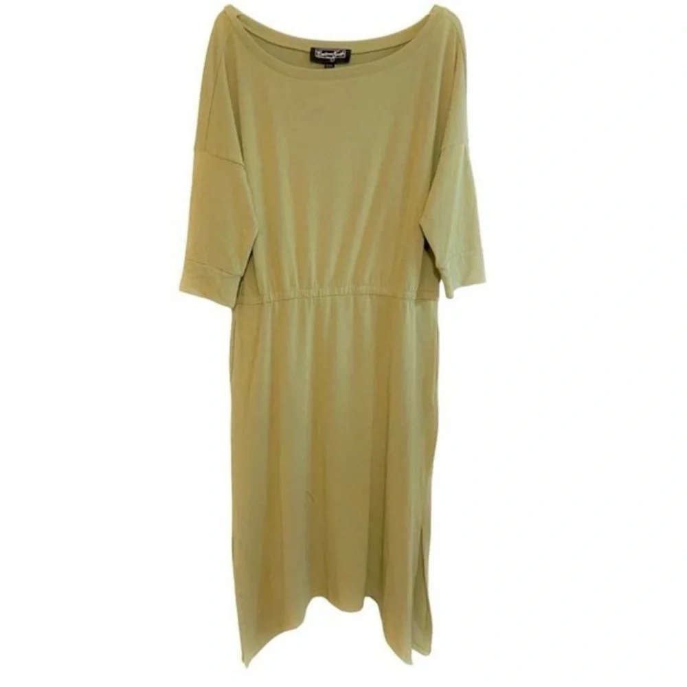 Brittany Humble B.E. Ready Dolman Sleeve MIDI Dress in Olive Green - Picture 5 of 7